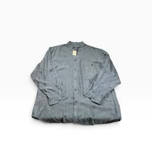 Vintage City Streets Mens M 100% Silk Shirt Charcoal Black Long Sleeve NWT 90s
